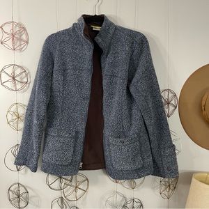 Isis warm blue zip up jacket Size M
